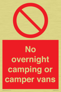 No overnight camping or camper vans